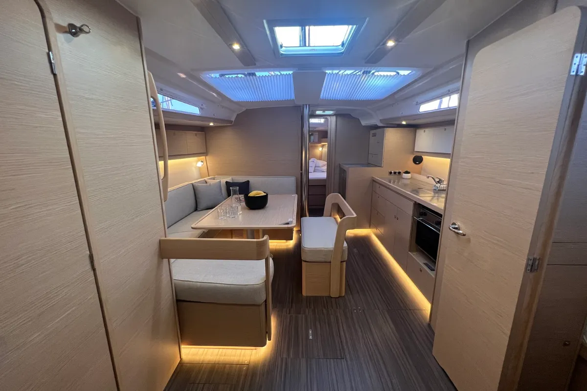 Salon of Kaja, a Dufour 430 GL sailboat at Grad Pula, Croatia