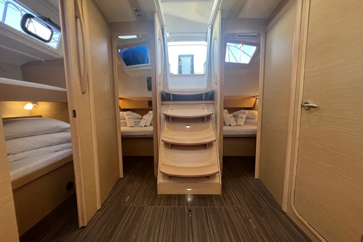 Cabin on Kaja, a Dufour 430 GL sailboat at Grad Pula, Croatia