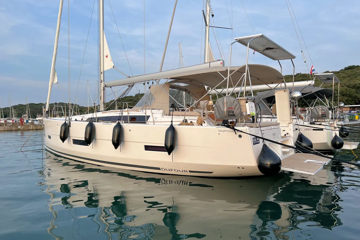 Kaja, a Dufour 430 GL sailboat at Grad Pula, Croatia