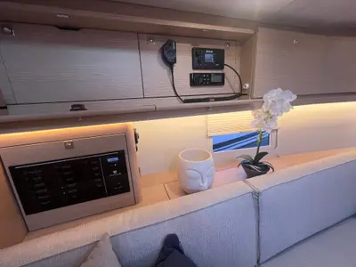 Salon of Dufour 430 GL, a sailboat at Pula, Croatia