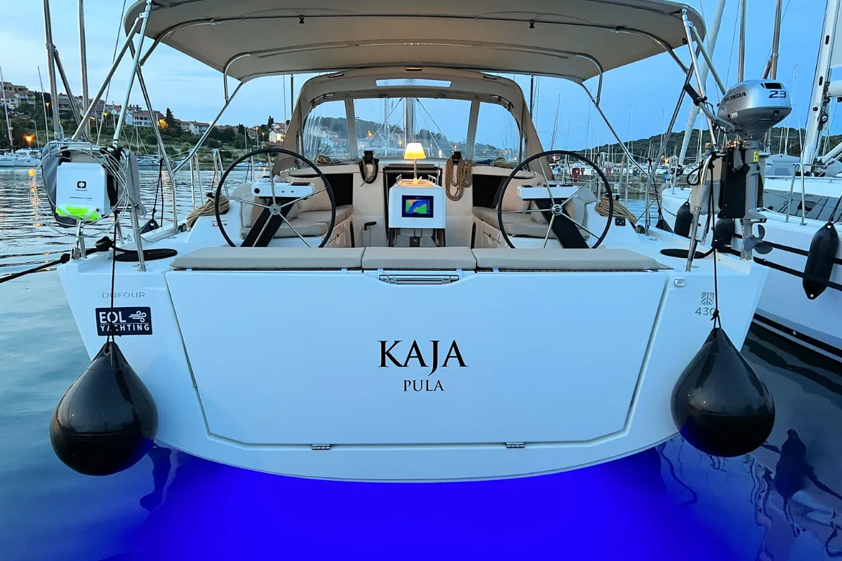 Kaja, a Dufour 430 GL sailboat at Grad Pula, Croatia