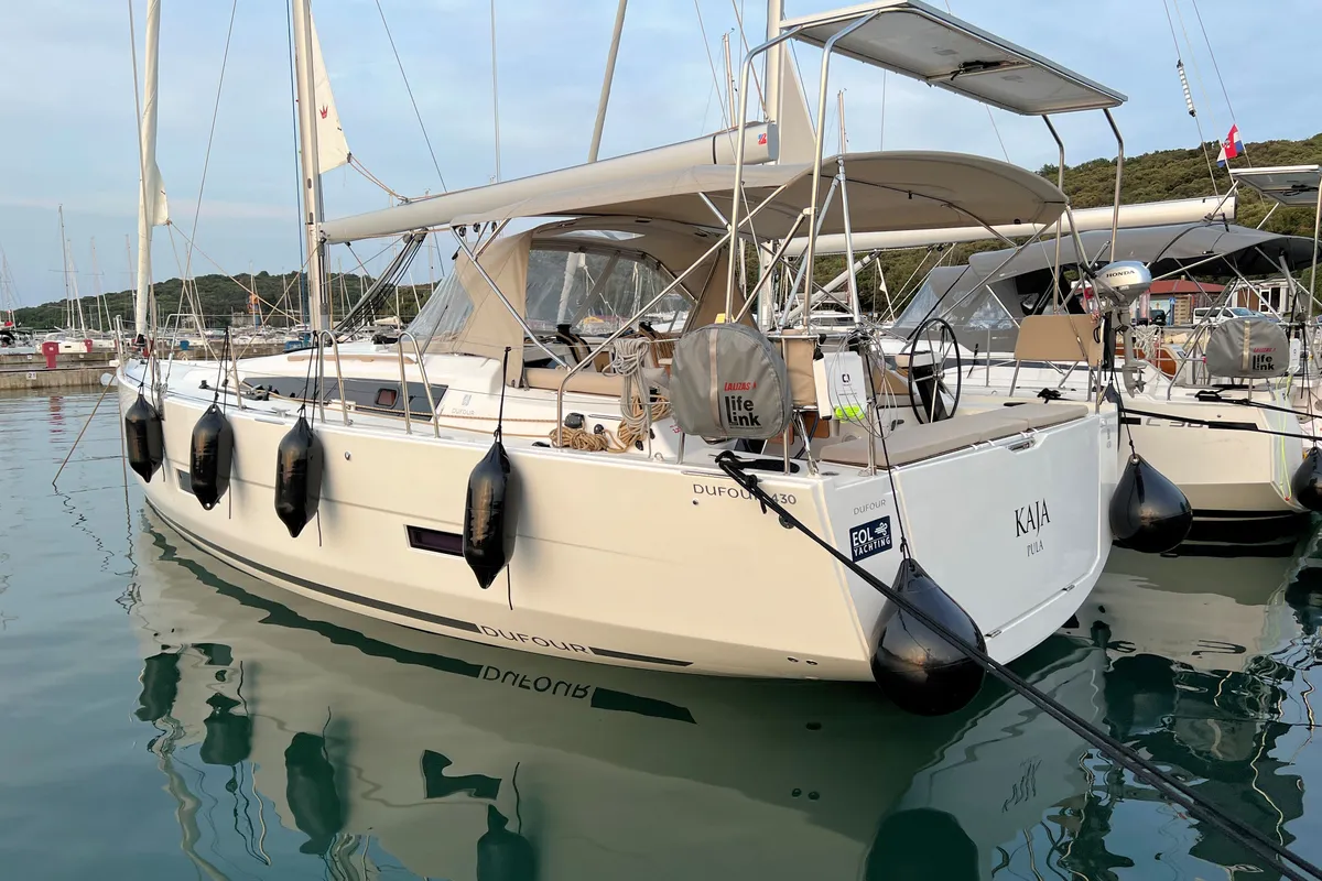 Kaja, a Dufour 430 GL sailboat at Grad Pula, Croatia