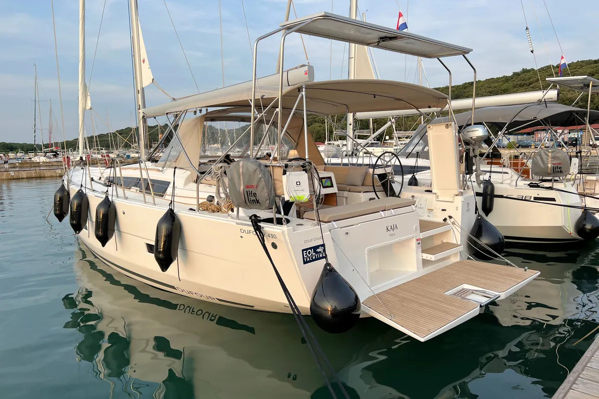 Kaja, a Dufour 430 GL sailboat at Grad Pula, Croatia