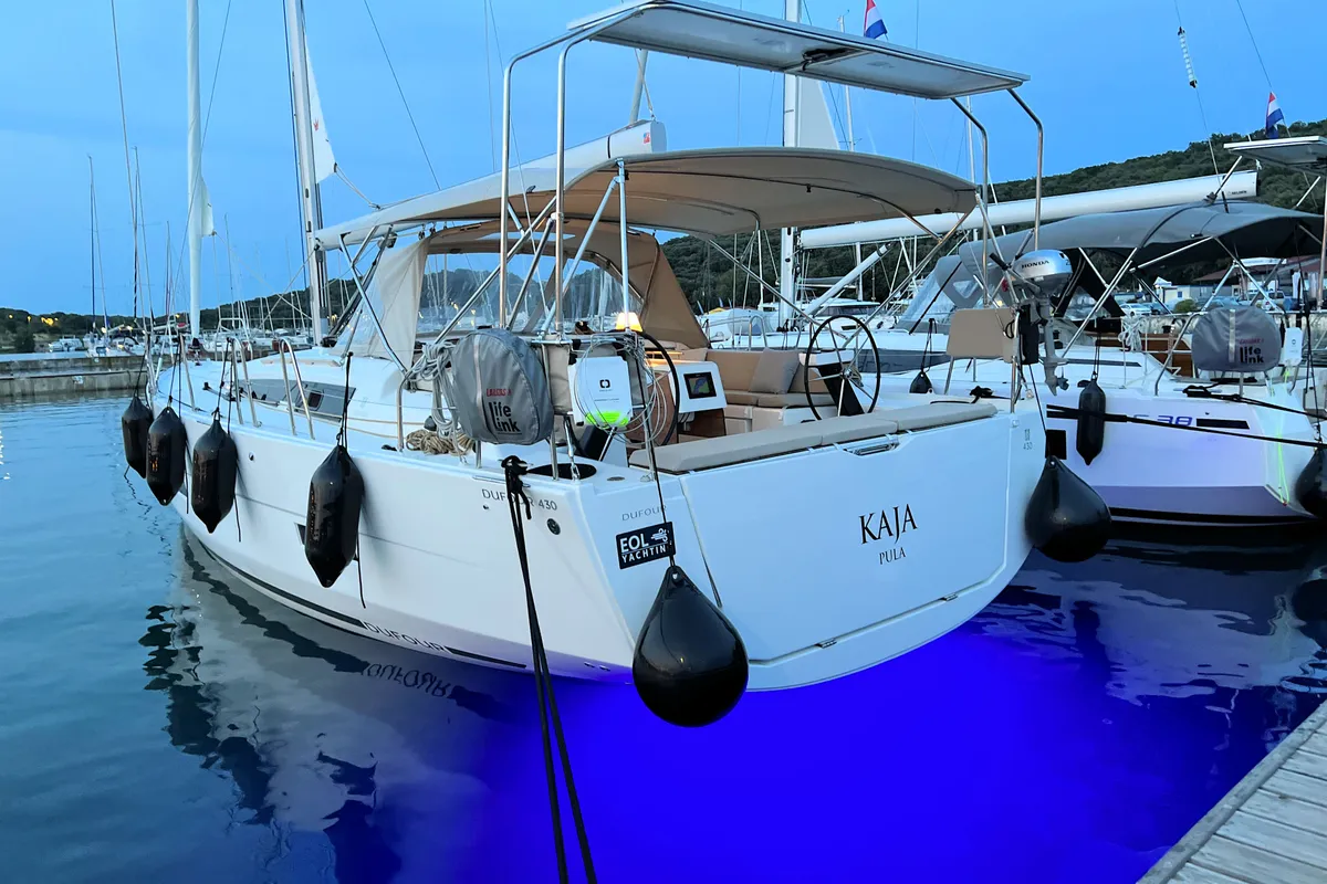 Kaja, a Dufour 430 GL sailboat at Grad Pula, Croatia