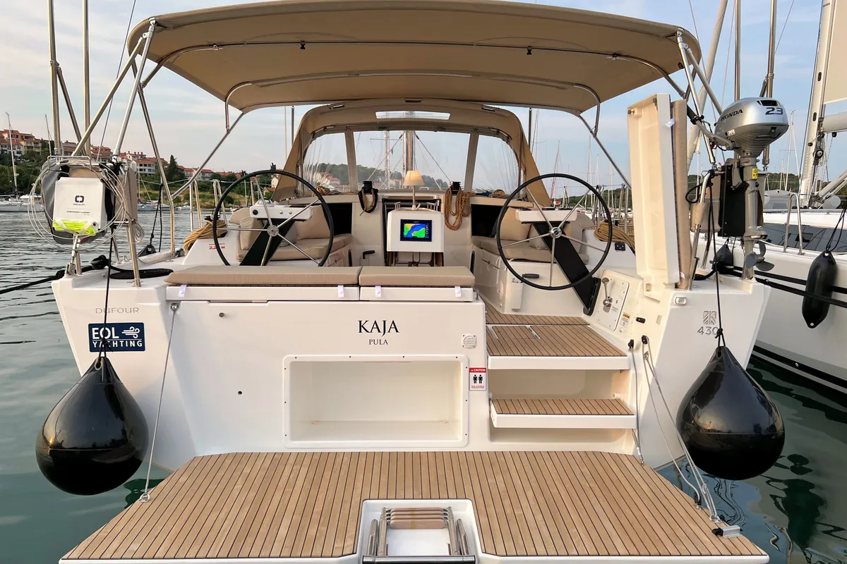 Kaja, a Dufour 430 GL sailboat at Grad Pula, Croatia