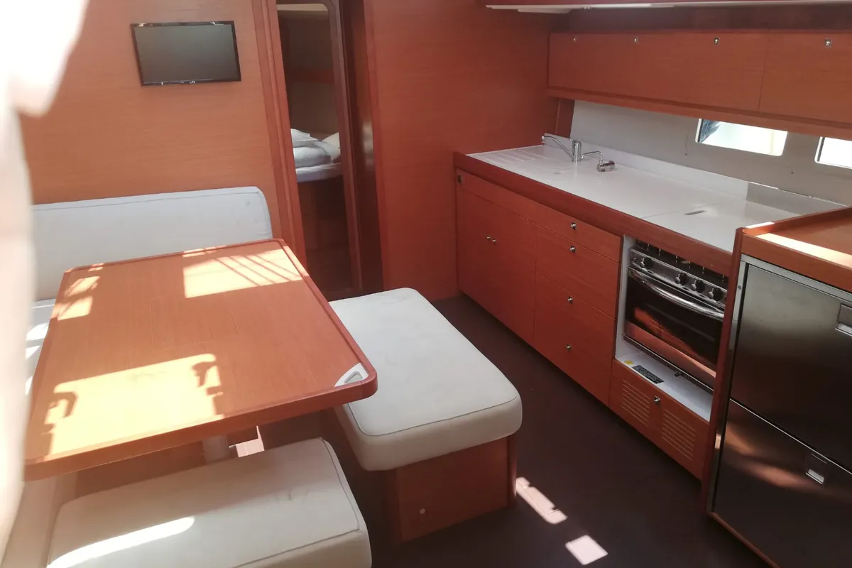 Galley of Arba, a Dufour 460 Grand Large sailboat at Općina Medulin, Croatia