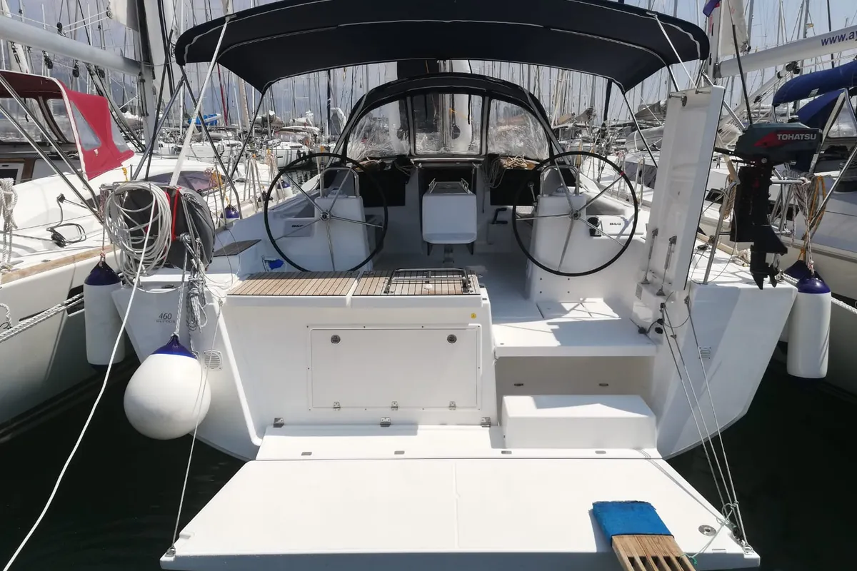 Exterior view of Arba, a Dufour 460 Grand Large sailboat at Općina Medulin, Croatia