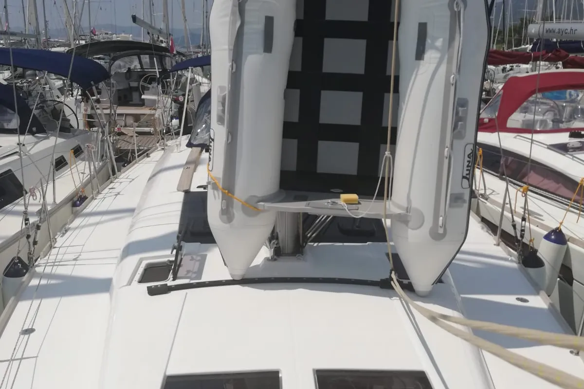 Head on Arba, a Dufour 460 Grand Large sailboat at Općina Medulin, Croatia