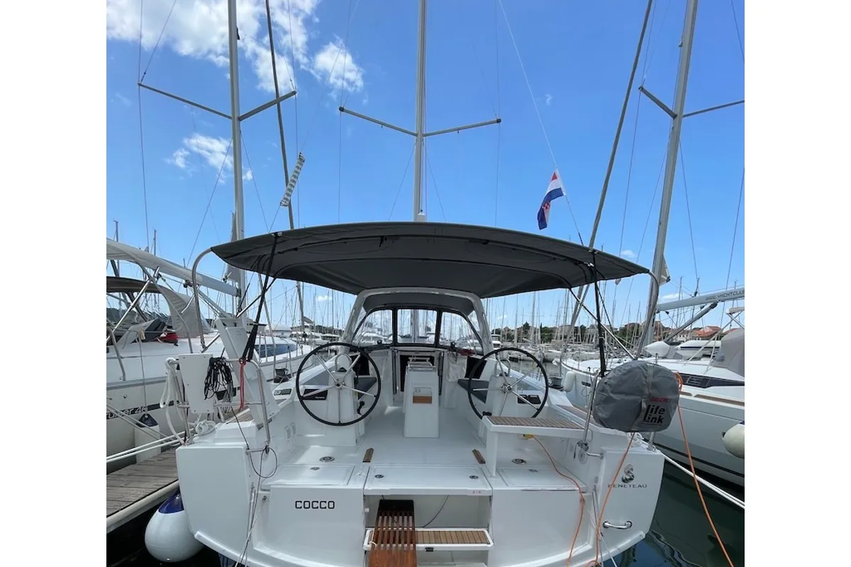 Exterior view of Cocco, a Beneteau Oceanis 38.1 sailboat at Grad Šibenik, Croatia