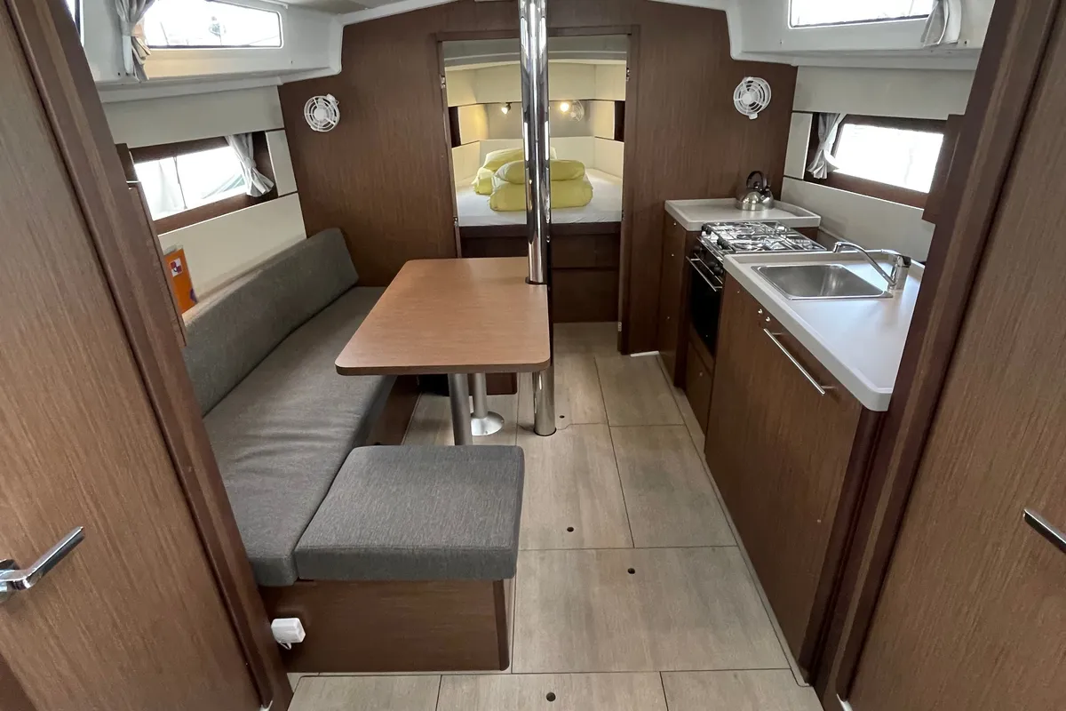 Salon of Cocco, a Beneteau Oceanis 38.1 sailboat at Grad Šibenik, Croatia