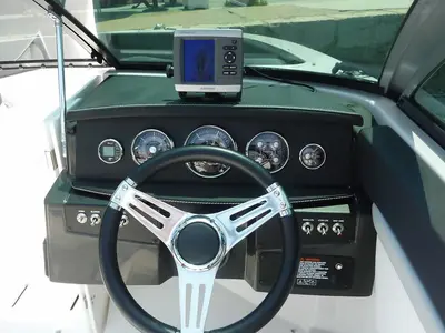 Cockpit of Black Pearl, a Four Winns H210 motorboat at Tribunj, Croatia