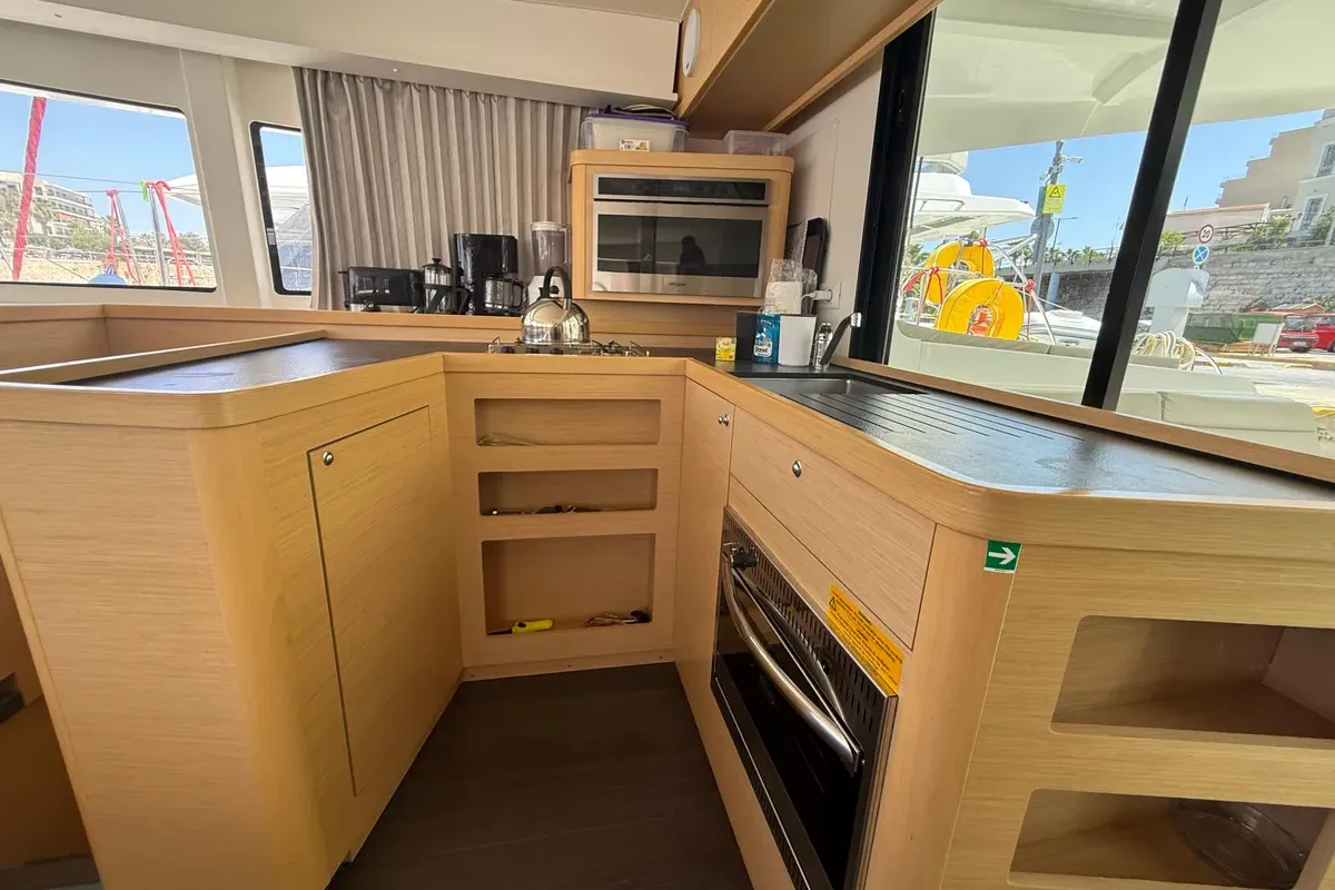 Galley of Orion, a Lagoon 42 catamaran at Grad Pula, Croatia