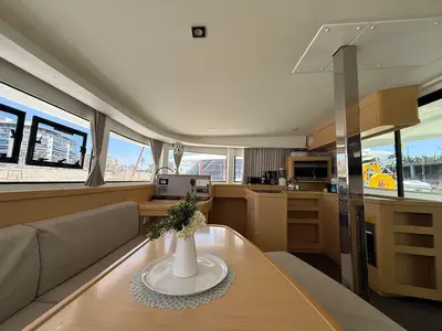 Salon of Orion, a Lagoon 42 catamaran at Grad Pula, Croatia