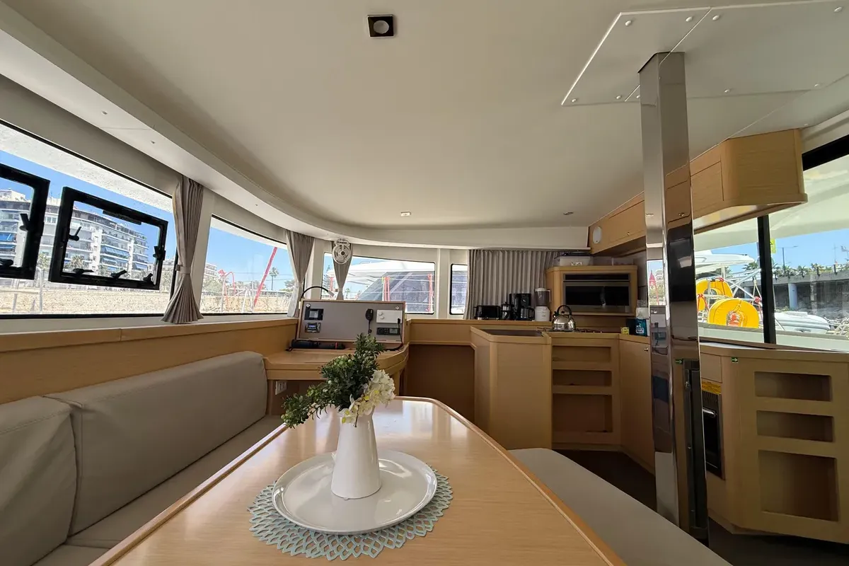 Salon of Orion, a Lagoon 42 catamaran at Grad Pula, Croatia