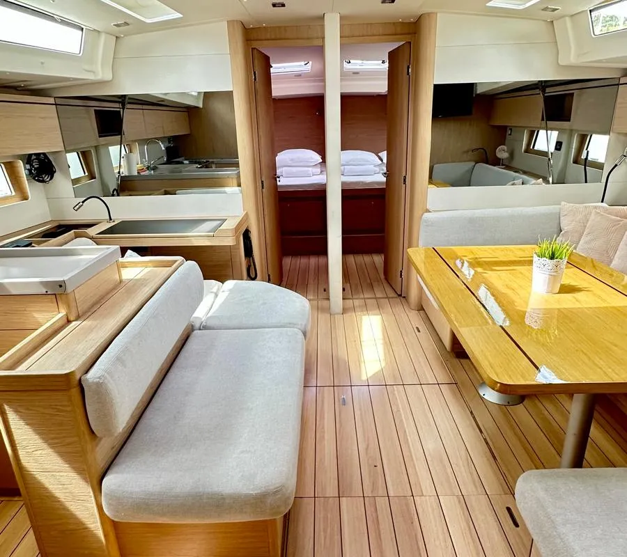 Salon of Full Moon, a Beneteau Oceanis 51.1 sailboat at Primošten, Croatia