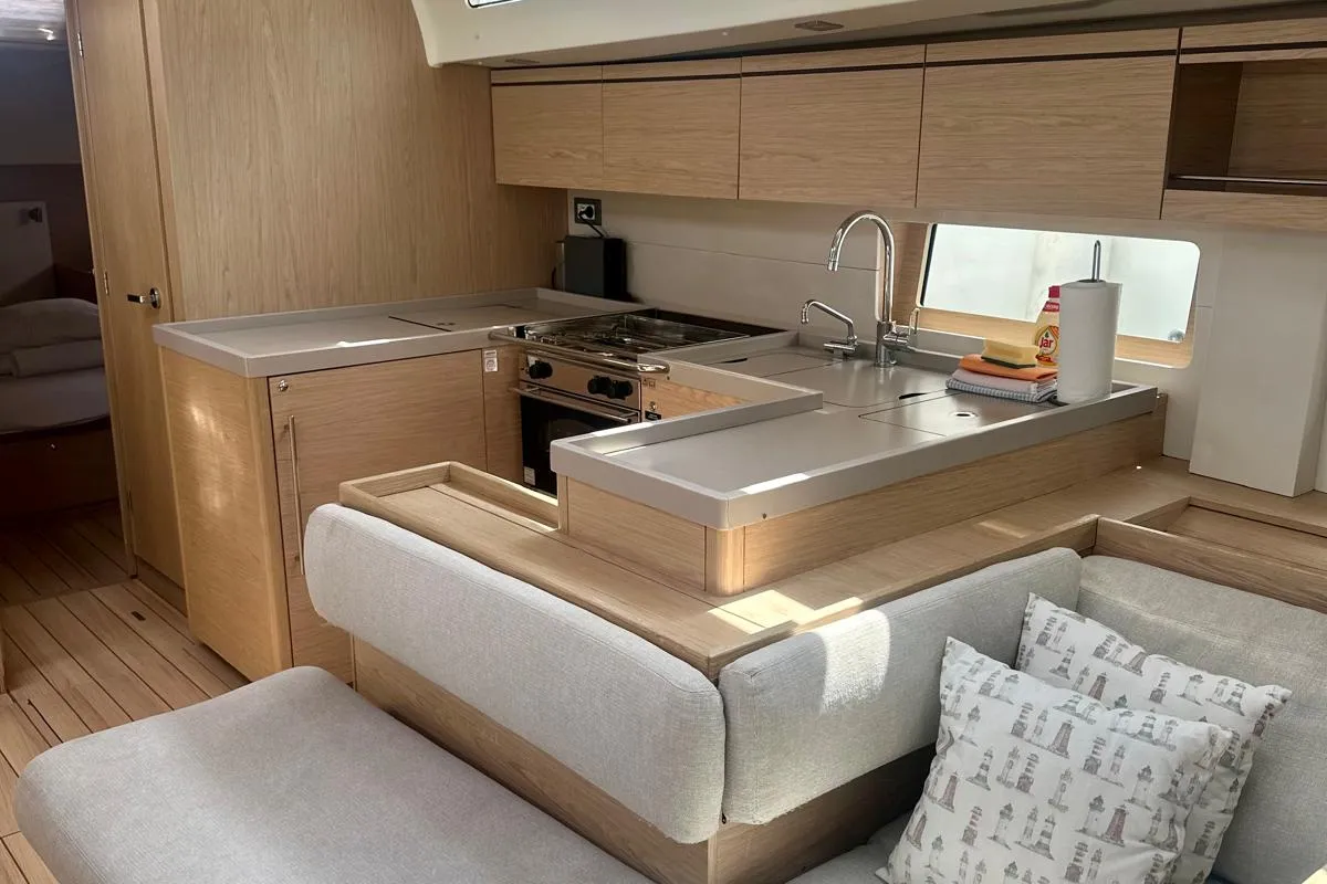 Galley of Full Moon, a Beneteau Oceanis 51.1 sailboat at Primošten, Croatia