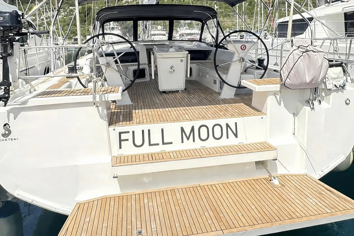 Deck of Full Moon, a Beneteau Oceanis 51.1 sailboat at Primošten, Croatia
