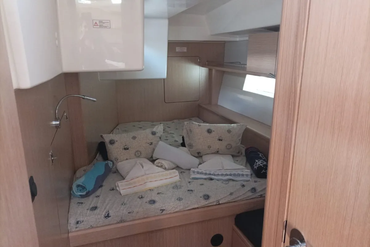 Cabin on Olimp, a Bavaria C57 sailboat at Split, Croatia