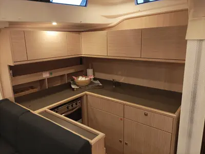 Galley of Olimp, a Bavaria C57 sailboat at Split, Croatia