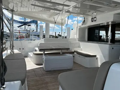 Chips All In , a Lagoon 46 catamaran at Road Town, British Virgin Islands