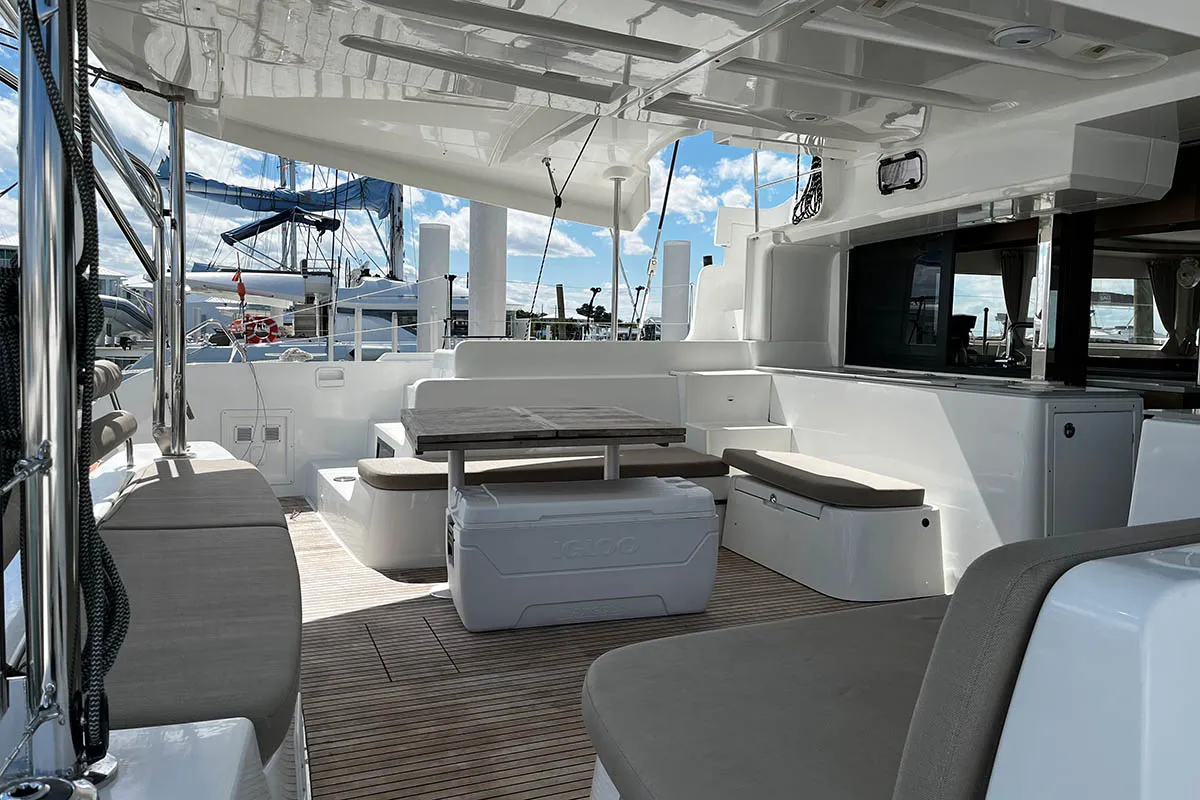 Chips All In , a Lagoon 46 catamaran at Road Town, British Virgin Islands