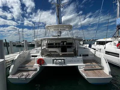 Chips All In , a Lagoon 46 catamaran at Road Town, British Virgin Islands