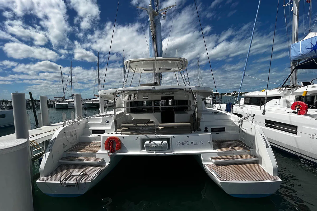 Chips All In , a Lagoon 46 catamaran at Road Town, British Virgin Islands