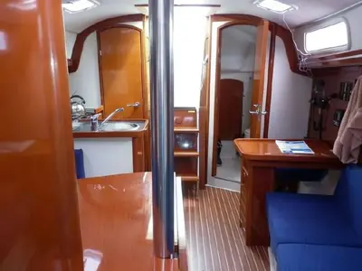 Galley of Tendance III, a Hanse 315 sailboat at Cogolin, France