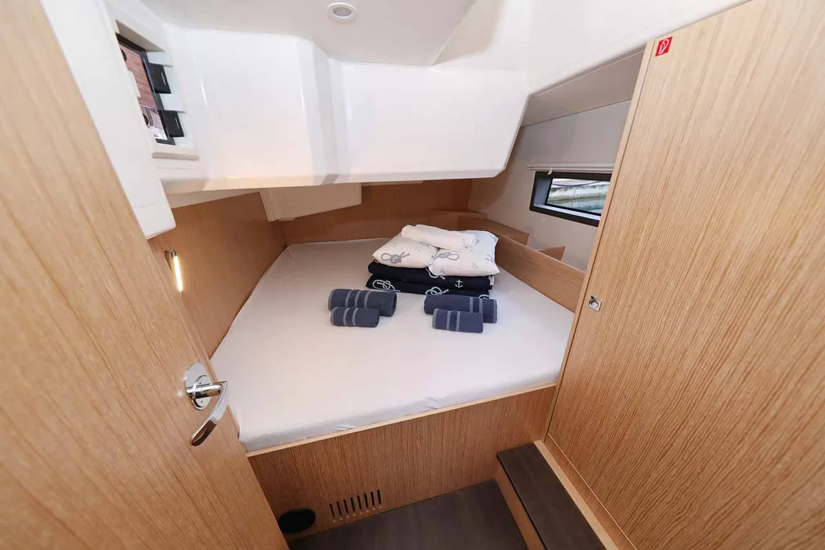 Cabin on Noana, a Bavaria C42 sailboat at Grad Trogir, Croatia