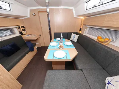 Salon of Noana, a Bavaria C42 sailboat at Grad Trogir, Croatia