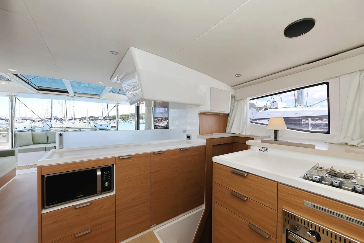 Galley of Breeze, a Bali 4.4 catamaran at Općina Sukošan, Croatia