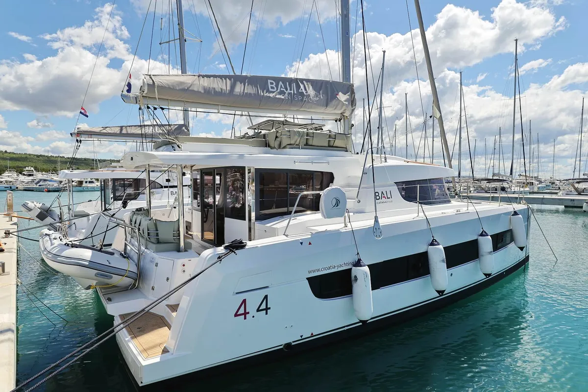 Exterior view of Breeze, a Bali 4.4 catamaran at Općina Sukošan, Croatia