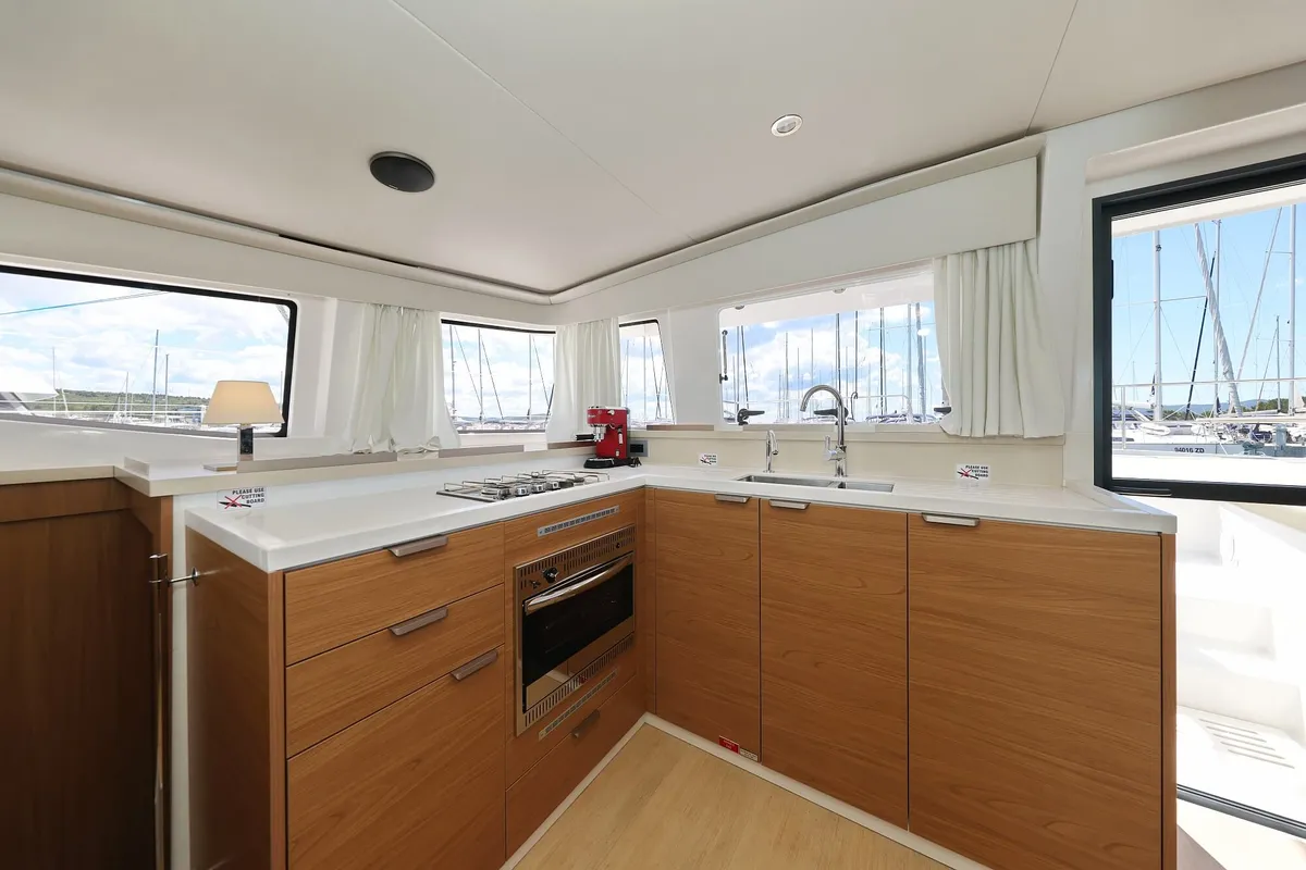 Galley of Breeze, a Bali 4.4 catamaran at Općina Sukošan, Croatia