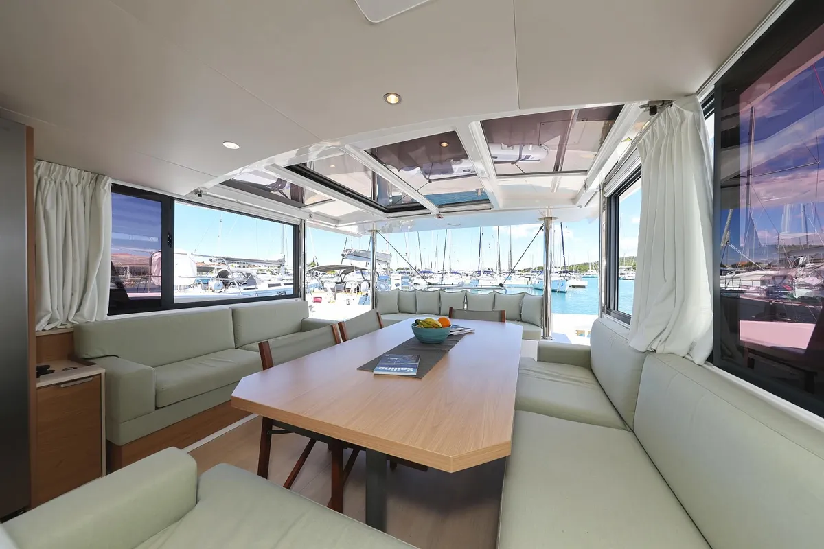 Salon of Breeze, a Bali 4.4 catamaran at Općina Sukošan, Croatia