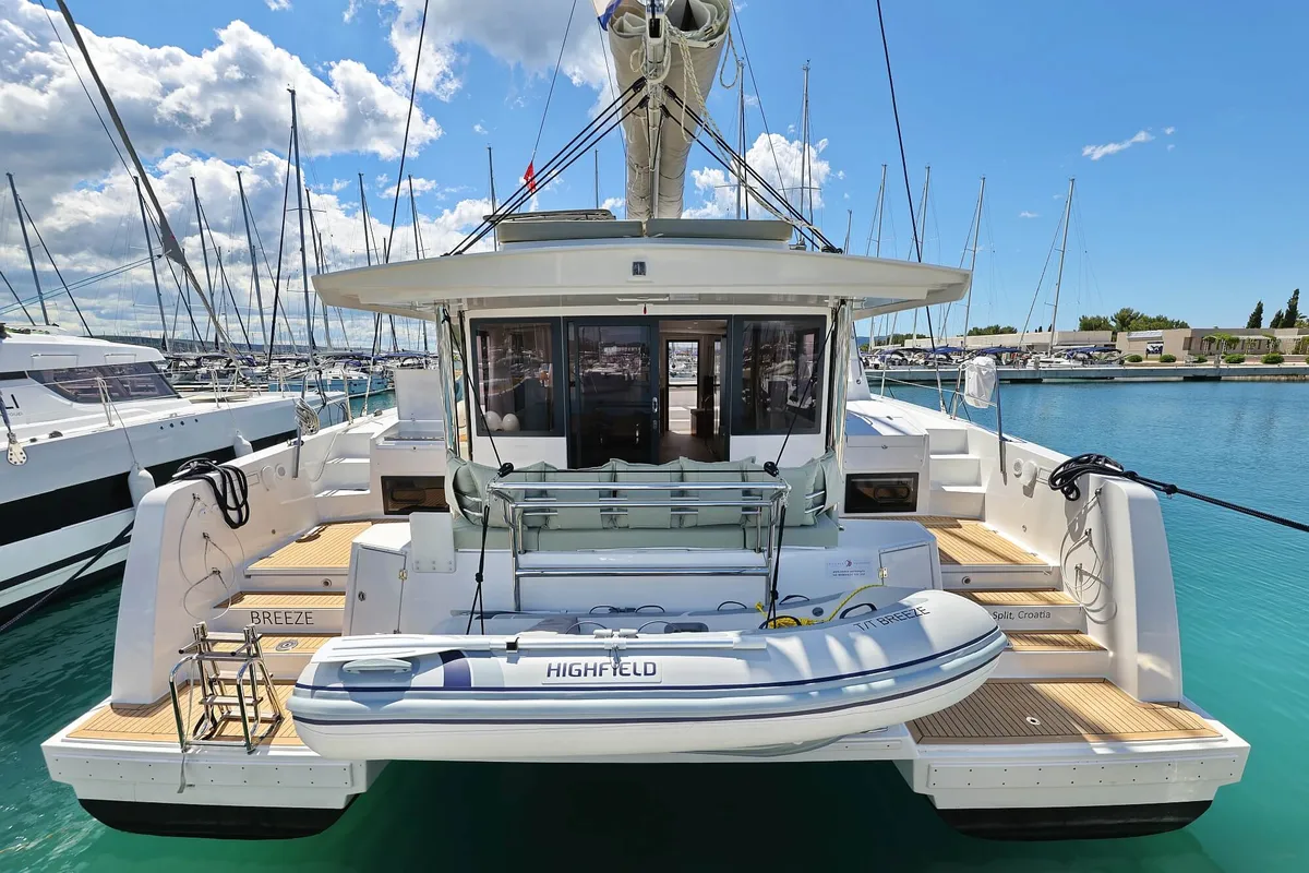 Exterior view of Breeze, a Bali 4.4 catamaran at Općina Sukošan, Croatia