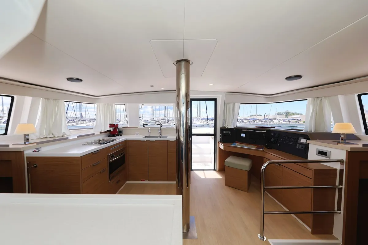 Salon of Breeze, a Bali 4.4 catamaran at Općina Sukošan, Croatia