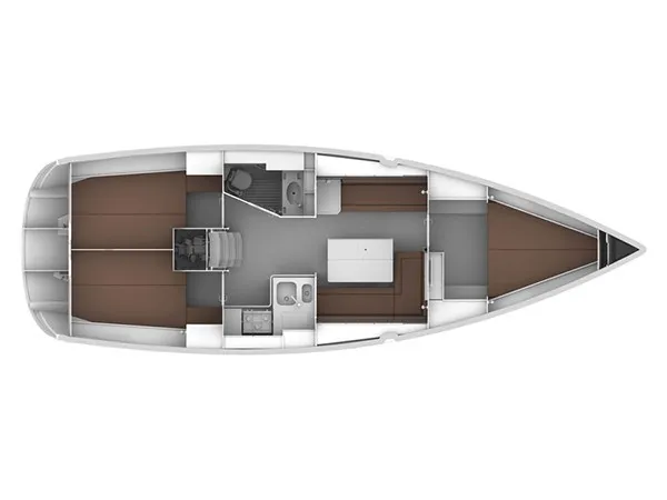 Floor plan of Kiwi, a Bavaria 36 sailboat at Kalkara, Malta