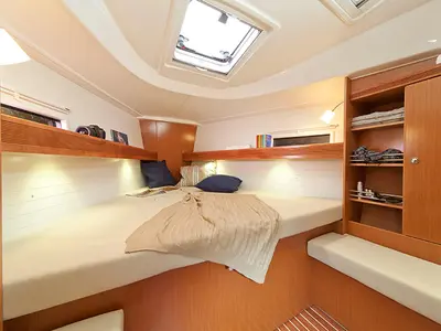 Cabin on Kiwi, a Bavaria 36 sailboat at Kalkara, Malta