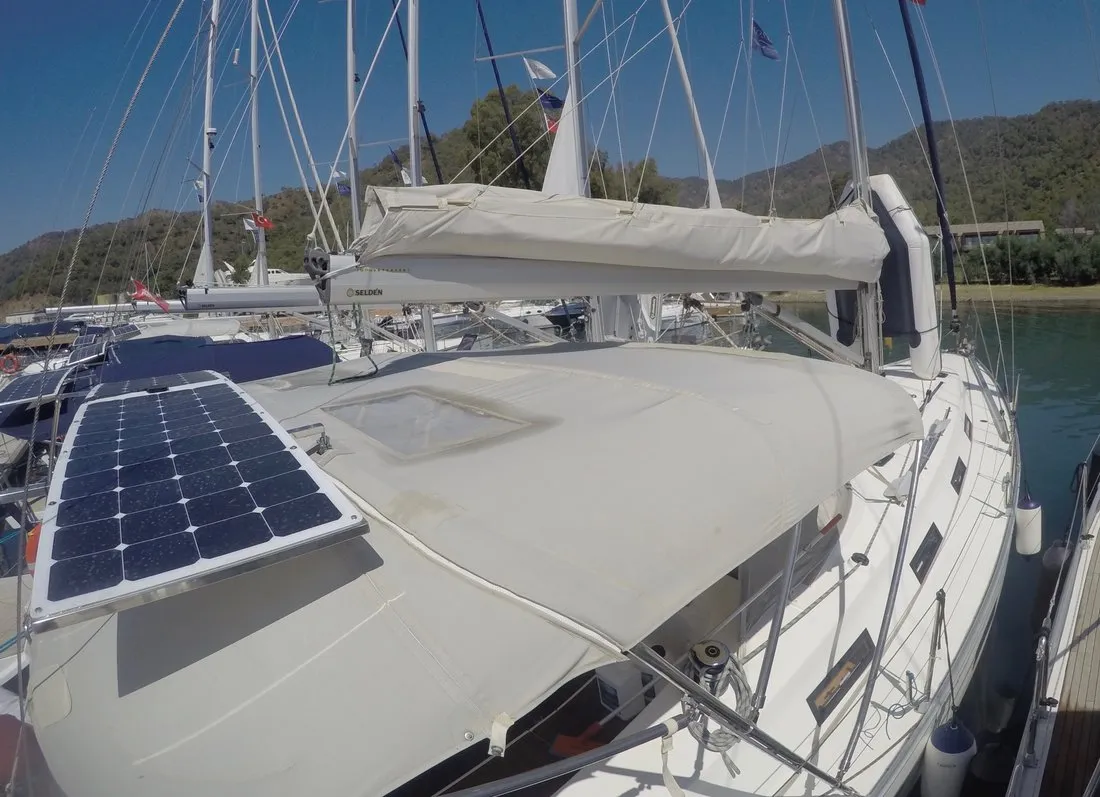 Almina, a Bavaria Cruiser 40 sailboat at Fethiye, Turkey