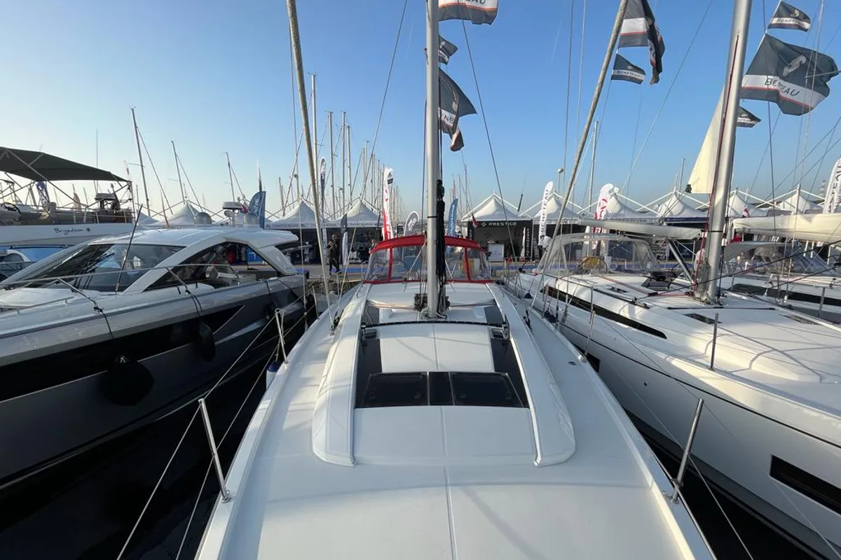 Deck of Olma, a Beneteau Oceanis 46.1 sailboat at Split, Croatia