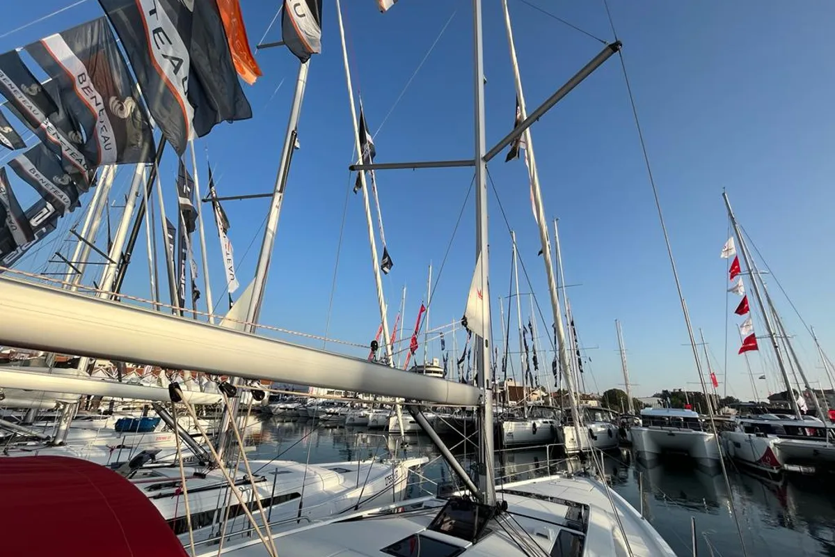 Deck of Olma, a Beneteau Oceanis 46.1 sailboat at Split, Croatia