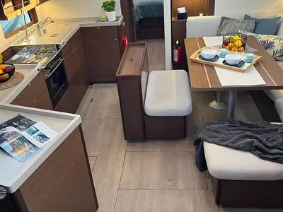 Salon of Olma, a Beneteau Oceanis 46.1 sailboat at Split, Croatia