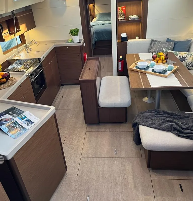 Salon of Olma, a Beneteau Oceanis 46.1 sailboat at Split, Croatia
