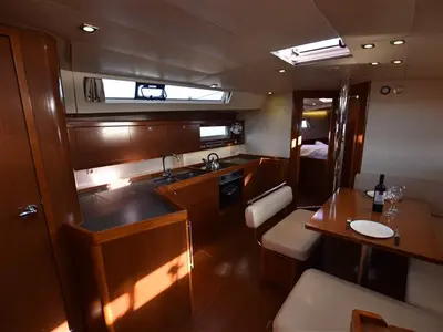 Galley of Chilli Pepper, a Beneteau Oceanis 45 sailboat at Volos, Greece