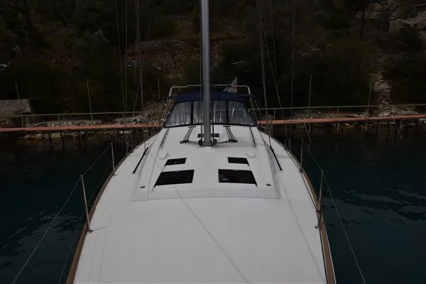 Deck of Chilli Pepper, a Beneteau Oceanis 45 sailboat at Volos, Greece