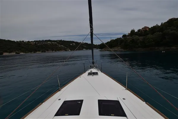 Deck of Chilli Pepper, a Beneteau Oceanis 45 sailboat at Volos, Greece