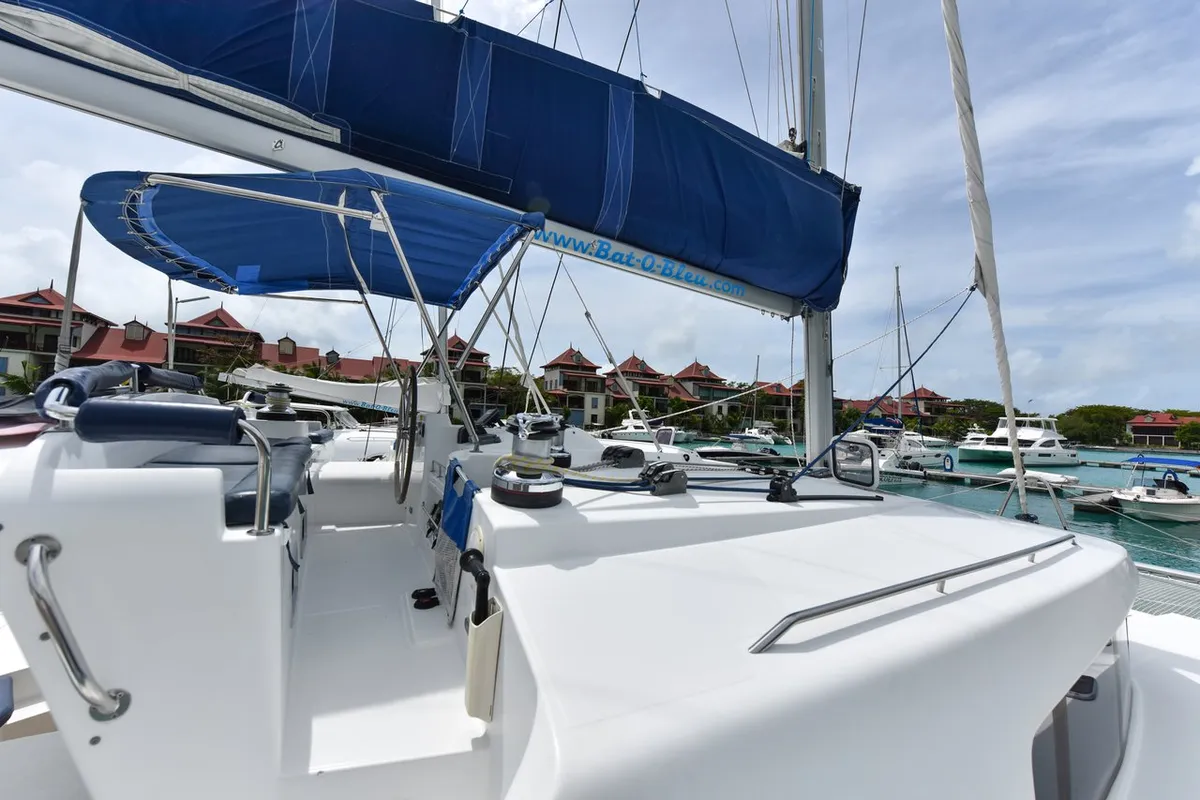 Exterior view of Mystikal, a Lagoon 440 catamaran at Baan Salak Phet, Thailand