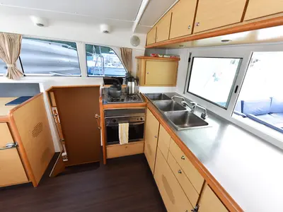 Galley of Mystikal, a Lagoon 440 catamaran at Baan Salak Phet, Thailand