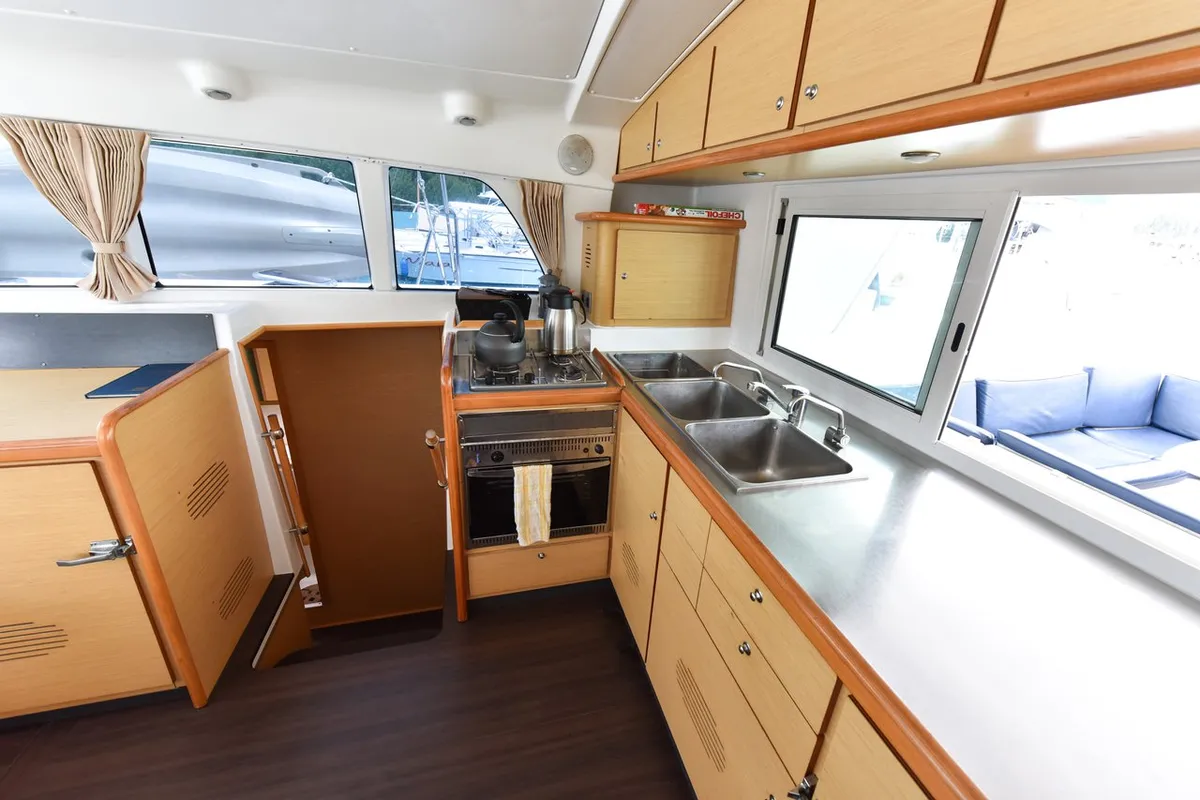 Galley of Mystikal, a Lagoon 440 catamaran at Baan Salak Phet, Thailand