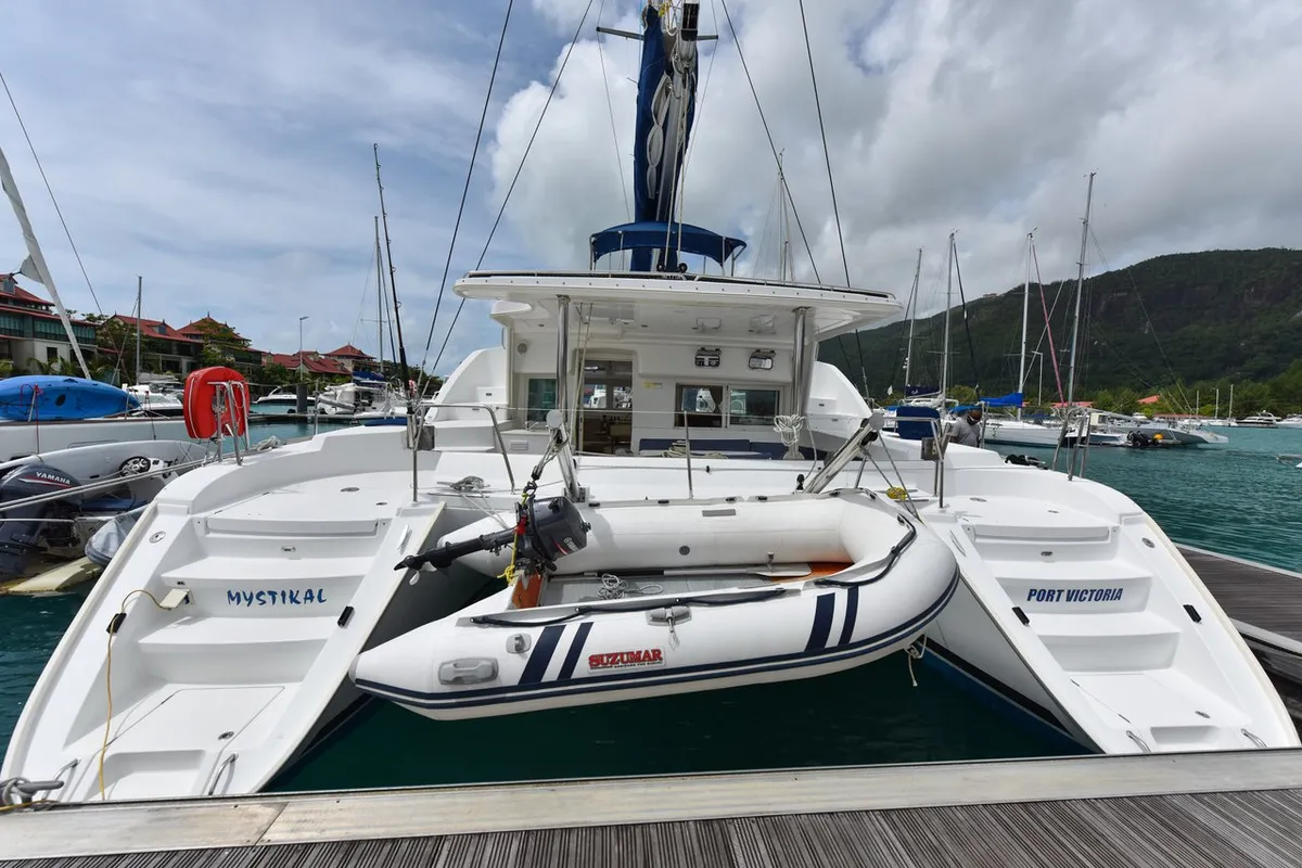 Exterior view of Mystikal, a Lagoon 440 catamaran at Baan Salak Phet, Thailand